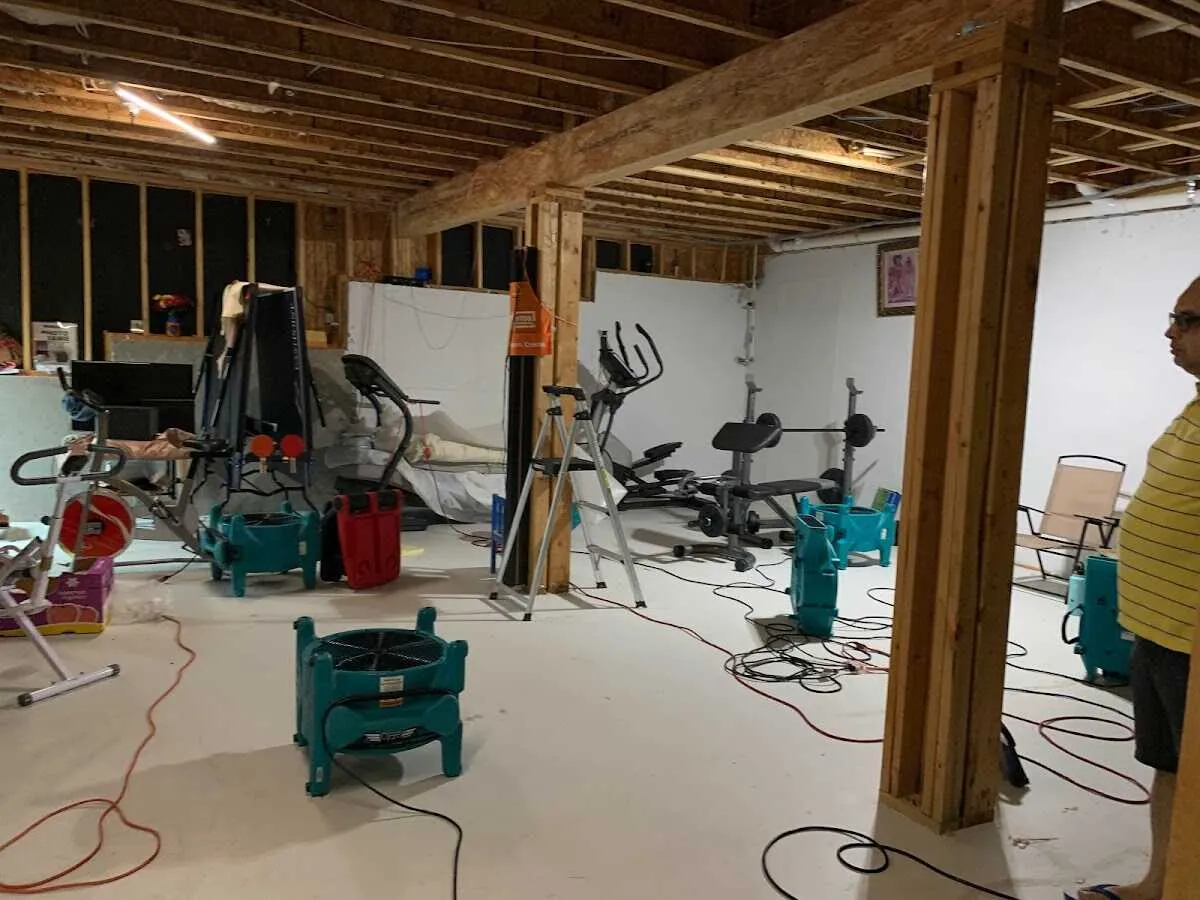 Basement drying equipment setup for Odor Removal & Deodorization in St. Johnsbury